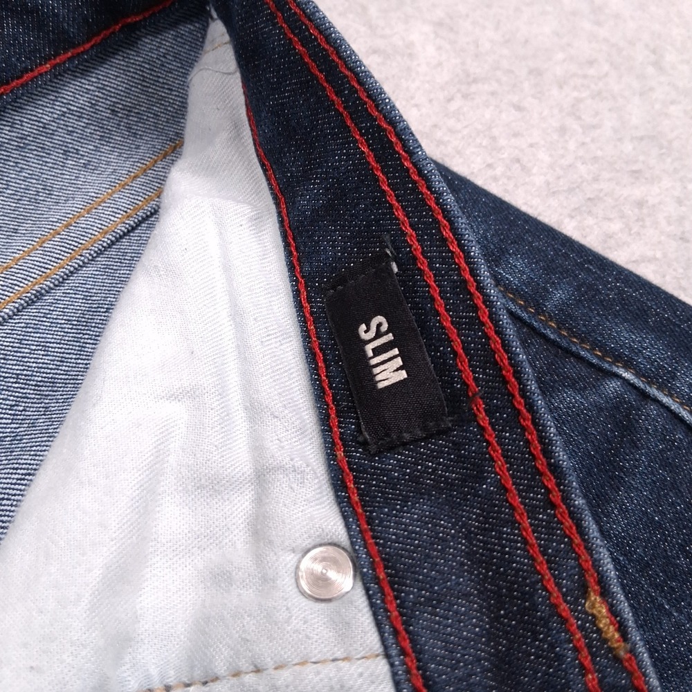 American Giant Dakota Jeans Men 32x32 (31x31) Dark Slim Straight Stretch Denim - Picture 13 of 13